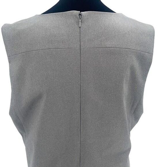 Ministry Of Supply Kinetic Sleeveless V Neck Side Slit Shift Dress Gray Size 14 - Picture 7 of 12